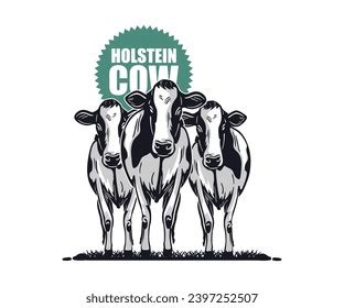 Holstein Dairy Milk Cow Logo Silhouette Stock Vector Royalty Free