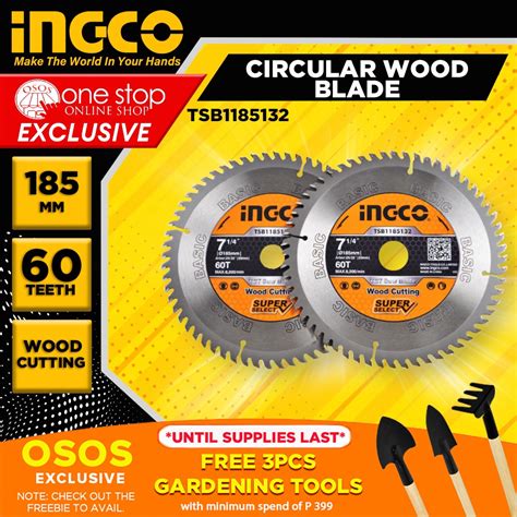 Ingco Tsb Pcs Basic Tct Saw Blade For Wood Cutting Disc