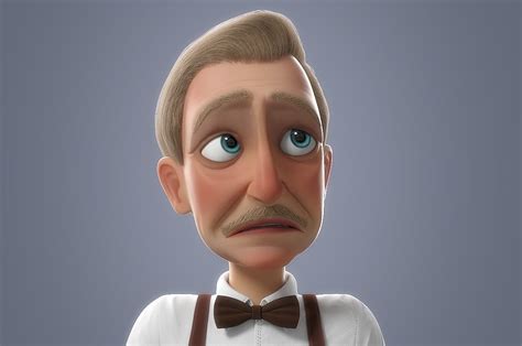 Cartoon Old Man Rigged D Model Rigged Cgtrader