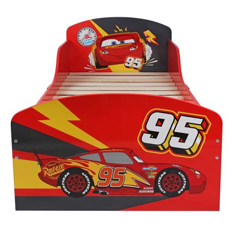 Lit Enfant Cars Flash Mcqueen Avec Tiroirs De Rangement Rouge