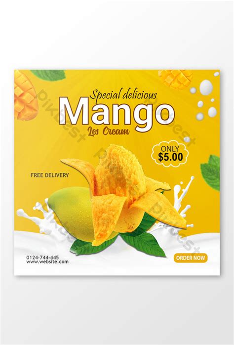 Delicious Mango Juice Flyer Template Design Psd Free Download Pikbest