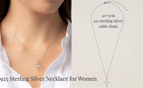 Gavu K Gold Sterling Silver Cross Necklace For Women Dainty Gold