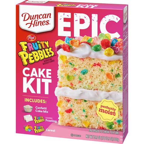 Duncan Hines Epic Fruity Pebbles Cake Kit Duncan Hines Fruity Pebbles Cake Kit With Cereal