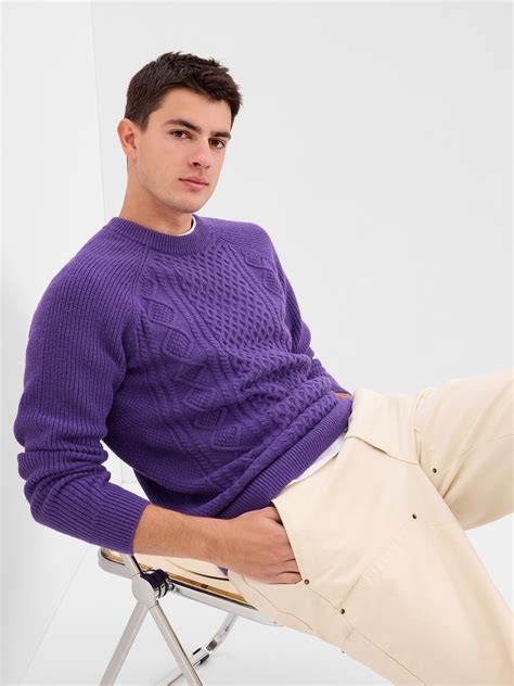 Cable Knit Crewneck Sweater Gap