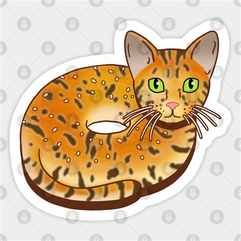 Bengal Bagel Cats Sticker Teepublic