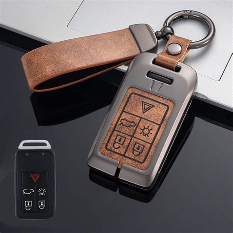 Zinc Alloy Leather Car Remote Key Fob Case Cover For Volvo Xc Xc