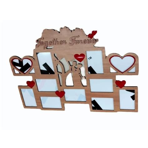 Light Brown Wooden Mdf With Couple Photo Frame For Gift Size