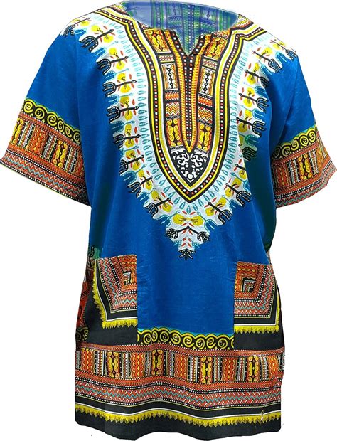 Blue African Print Dashiki Shirt From S To 7xl Plus Size