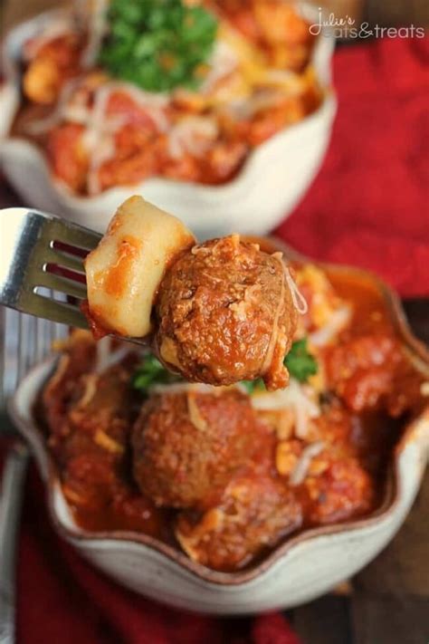 Crock Pot Cheesy Meatball Tortellini Julies Eats And Treats