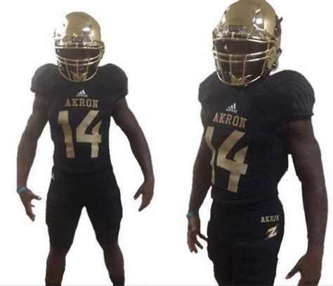 New Akron Football Uniforms With Gold Chrome Helmet Revealed