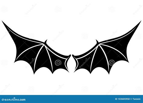 Black wings sign. stock vector. Illustration of background - 103605958