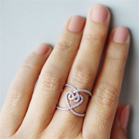 Hearts Lock Knot Diamond Ring ♥ Sillyshinydiamonds