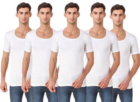 Buy Hap Mens White Cotton Half Sleeve Vest S Pack Of 5 Undershirt Online At Best Prices In