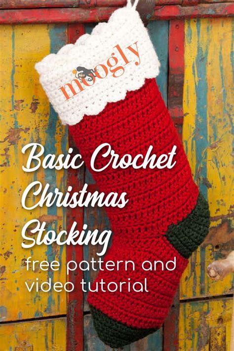 Basic Crochet Christmas Stocking Free Pattern And Tutorial Crochet Christmas Stocking