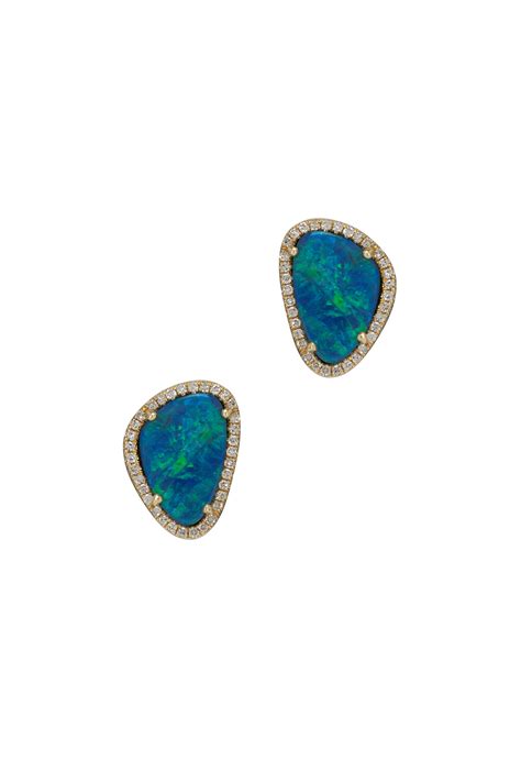 Kai Linz Opal Diamond Halo Stud Earrings Mitchell Stores