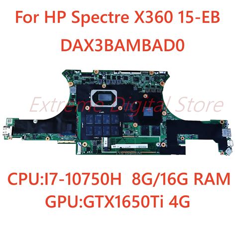 For Hp Spectre X Eb Laptop Motherboard Dax Bambad With Cpu I