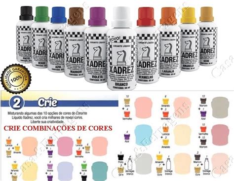 Kit Unid Corante Liquidos Xadrez Ml Cor Diferente R