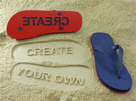 Create Your Own Flip Flops With Sand Imprint Many Colors To Choose From Etsy