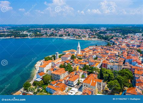 Aerial View Of Croatian Town Porec Stock Image Image Of Promenade