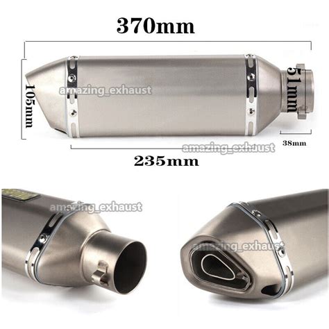 For Honda Cbr300r Cb300f Motorcycle Exhaust Link Pipe Slip On 51mm Muffler Tips Ebay