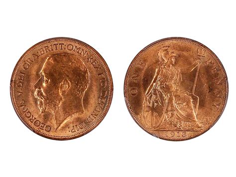 Great Britain George V Penny Ms Rd Rare Coins Melbourne