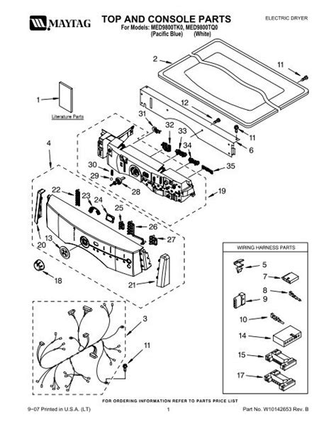 Maytag Electric Dryer Parts Diagrams