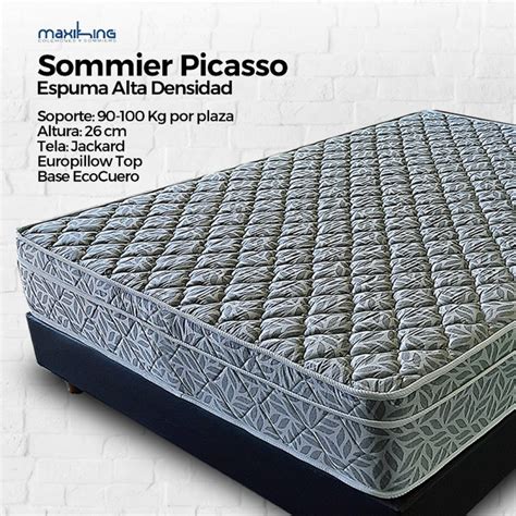 Conjunto Sommier Espuma Maxiking Picasso Plazas X Para