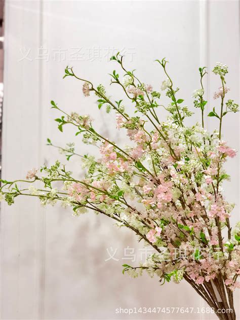 仿真花雪柳飘雪迎春花桃花田园家居花艺园林干花假花花束摆件婚庆 阿里巴巴