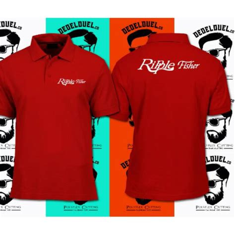 Jual Kaos Kerah Polo Shirt Keren Ripple Fisher Mancing Free Custom