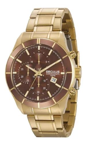 Reloj Seculus Gpsvda Para Hombre Color De Correa Dorado Y Bisel