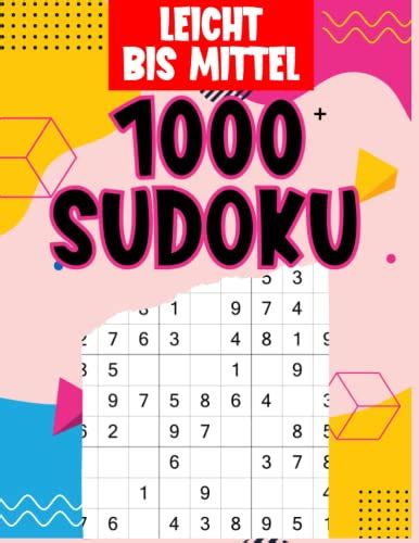 1000 Sudoku leicht bis mittel Denksport Rätsel für Erwachsene inkl