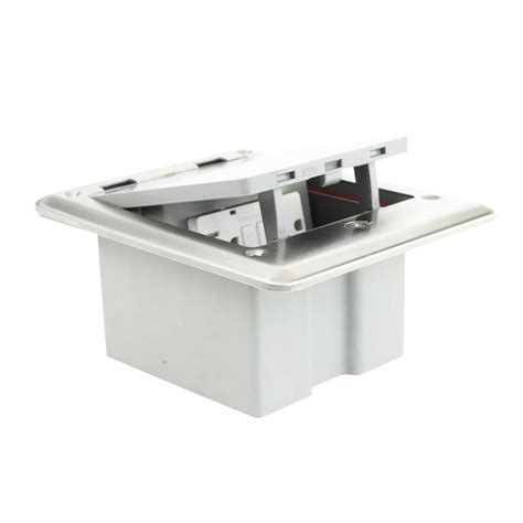 Tilt Out Flush Mount Stainless Steel Floor Box Two Receptacle Single