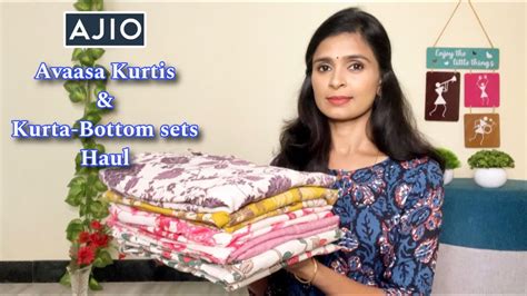 Ajio Avaasa Kurtis Kurta Bottom Sets Haul Kavithasdiary YouTube