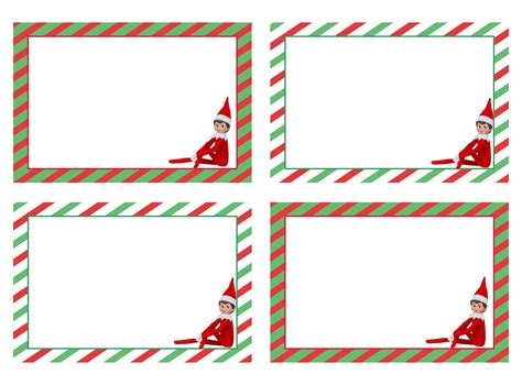 Elf On The Shelf Printables Blank Christmas Note Cards