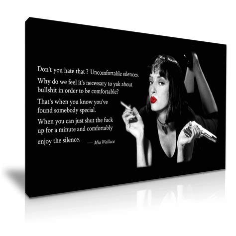 Pulp Fiction Mia Wallace Quotes Stretched Canvas More Size Etsy