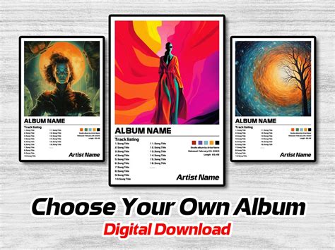 Custom Album Poster Minimalist Album Cover Poster Music T Sold