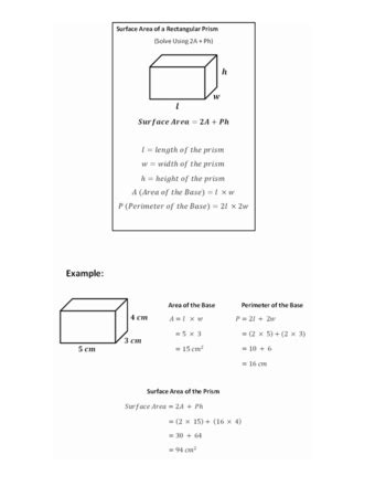 Rectangular Prism Surface Area Formula