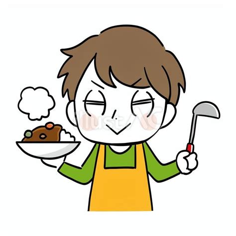 得意げに料理をする男性イラスト No 23937229／無料イラストフリー素材なら「イラストac」