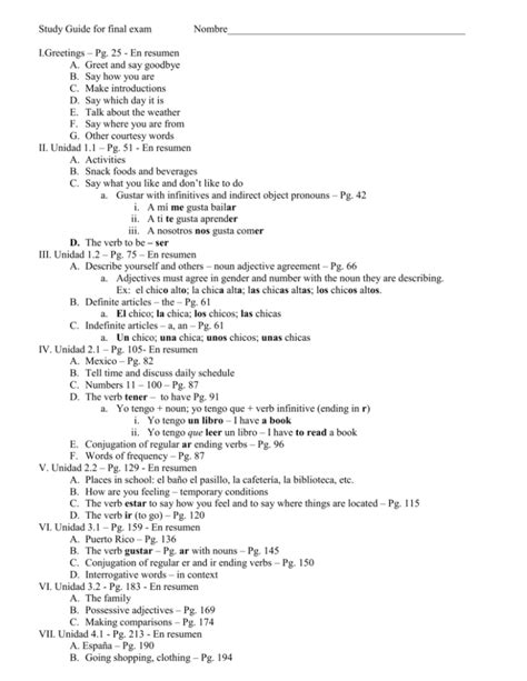 Study Guide For Final Exam