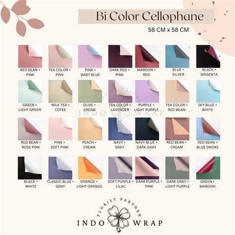 Jual 20 LEMBAR KERTAS FLOWER WRAPPING BI COLOR CELLOPHANE KERTAS