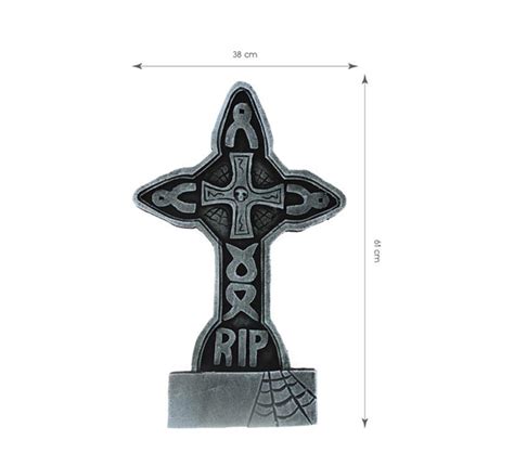 Croix De Pierre Tombale RIP De 61x38 Cm