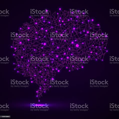 Abstract Human Brain Of Glowing Dots And Lines Stock Illustration Download Image Now