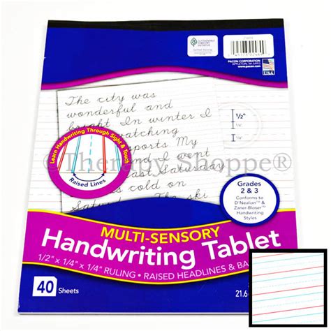 Raised Line 2 3 Handwriting Tablet Handwriting Help Raised Line 2 3