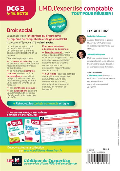 DCG 3 Droit social Manuel et applications Millésime 2023 2024