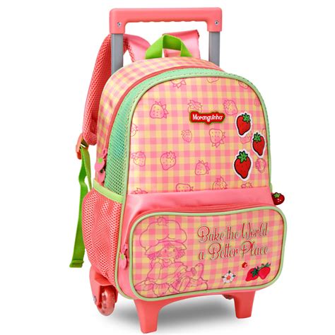 Mochila De Rodinha Moranguinho - Mochila de Rodinhas Moranguinho Escolar Infantil Leve Resistente E ...