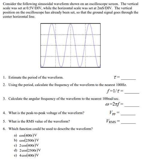 Solved Consider The Following Sinusoidal Waveform Shown On Chegg