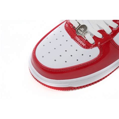 A Bathing Ape Bape Sta Patent Leather White Red 2023 Songsneaker