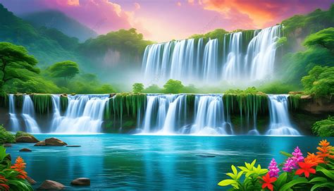 Beattful Mountain Water Falling Background Natural Water Beattful