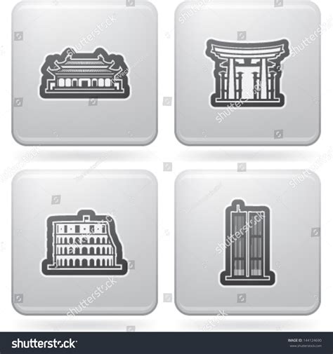 Most Famous Architecture Landmarks Around World Stock Vector (Royalty ...