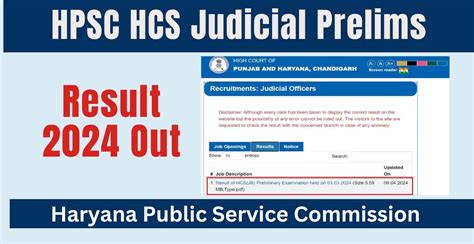 Hpsc Hcs Judicial Prelims Result 2024 Out Check Merit List Pdf Form